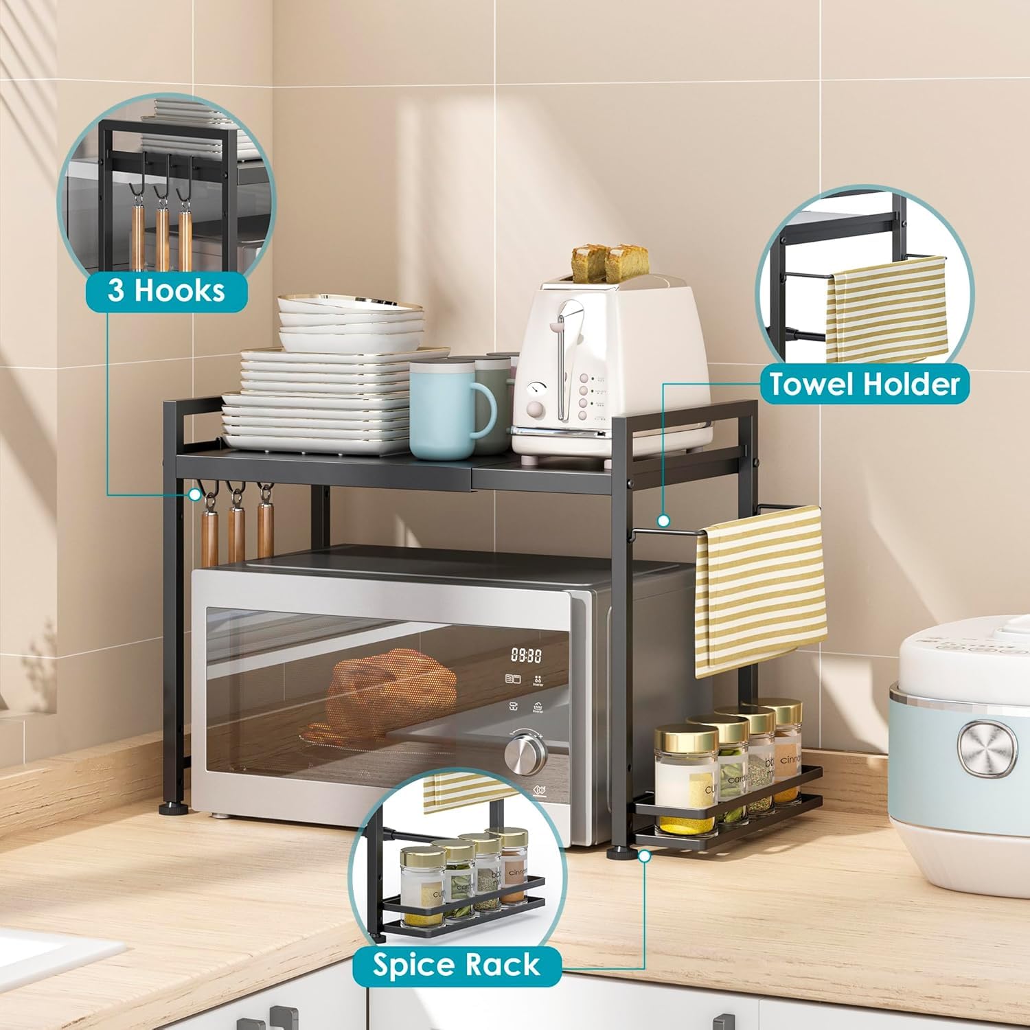 DOLALIKE carbon steel construction ensures durable kitchen organization.