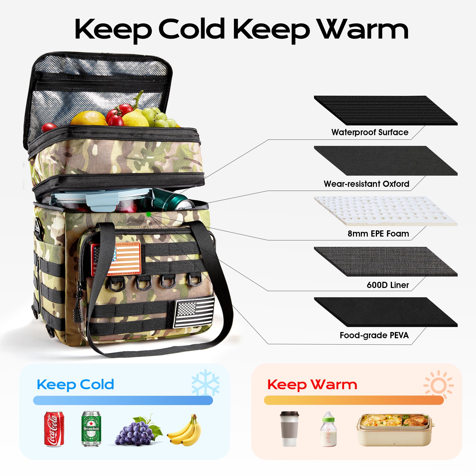 DOLOPL Lunch Box adjustable strap provides comfortable carrying on the go.