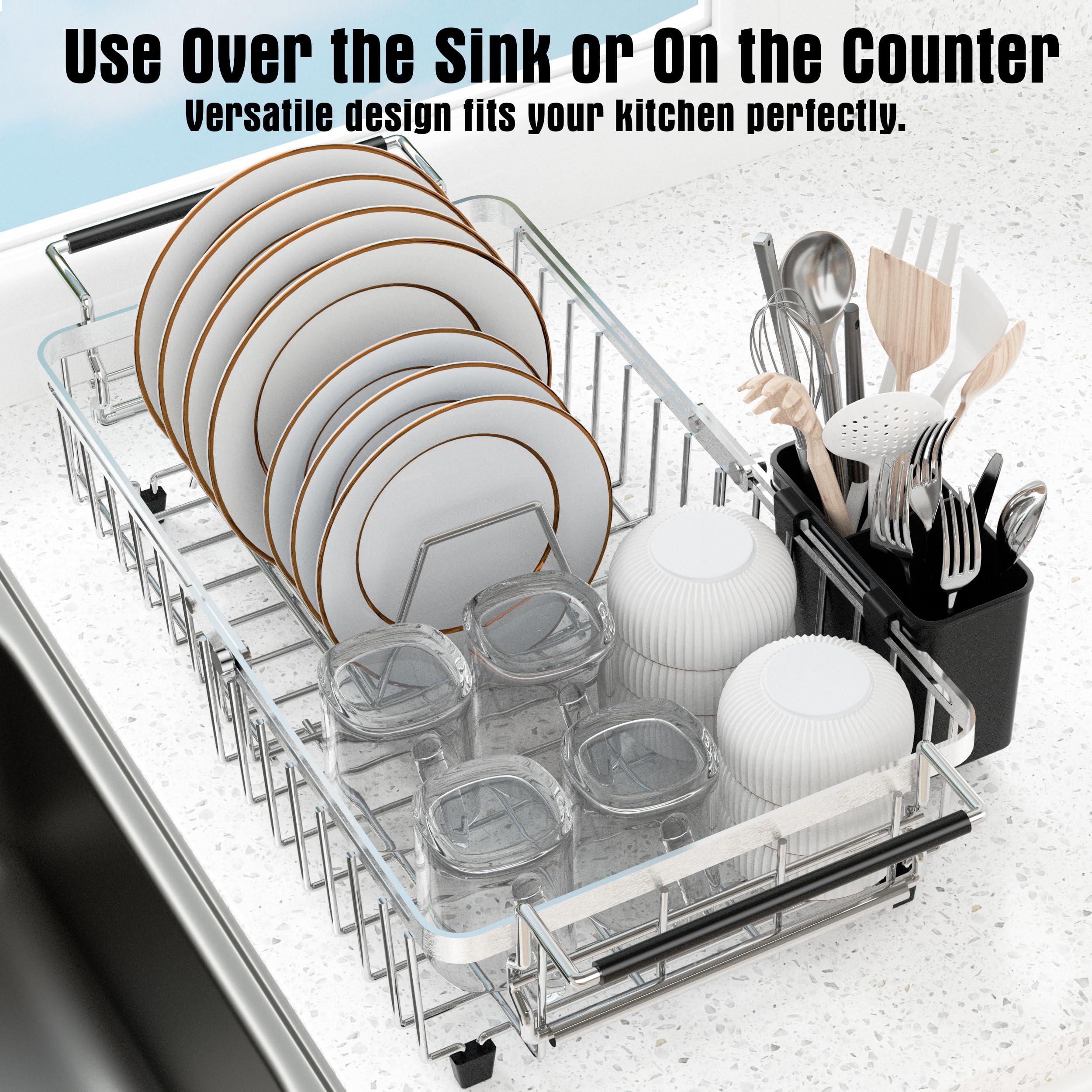 Dolreiik expandable basket depth adjustment for sink variations