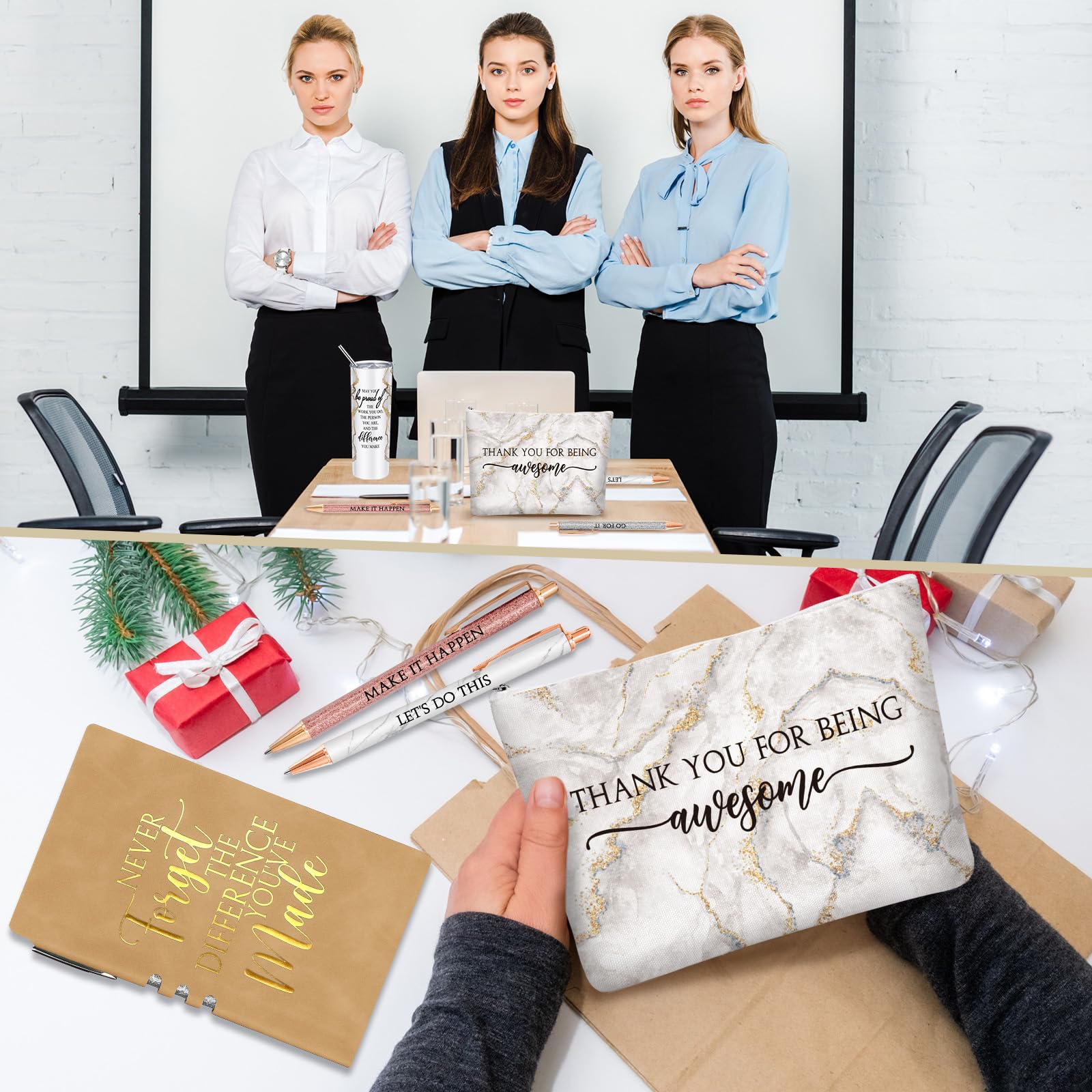 Domensi six-piece gift set shown as a coordinated office recognition gift