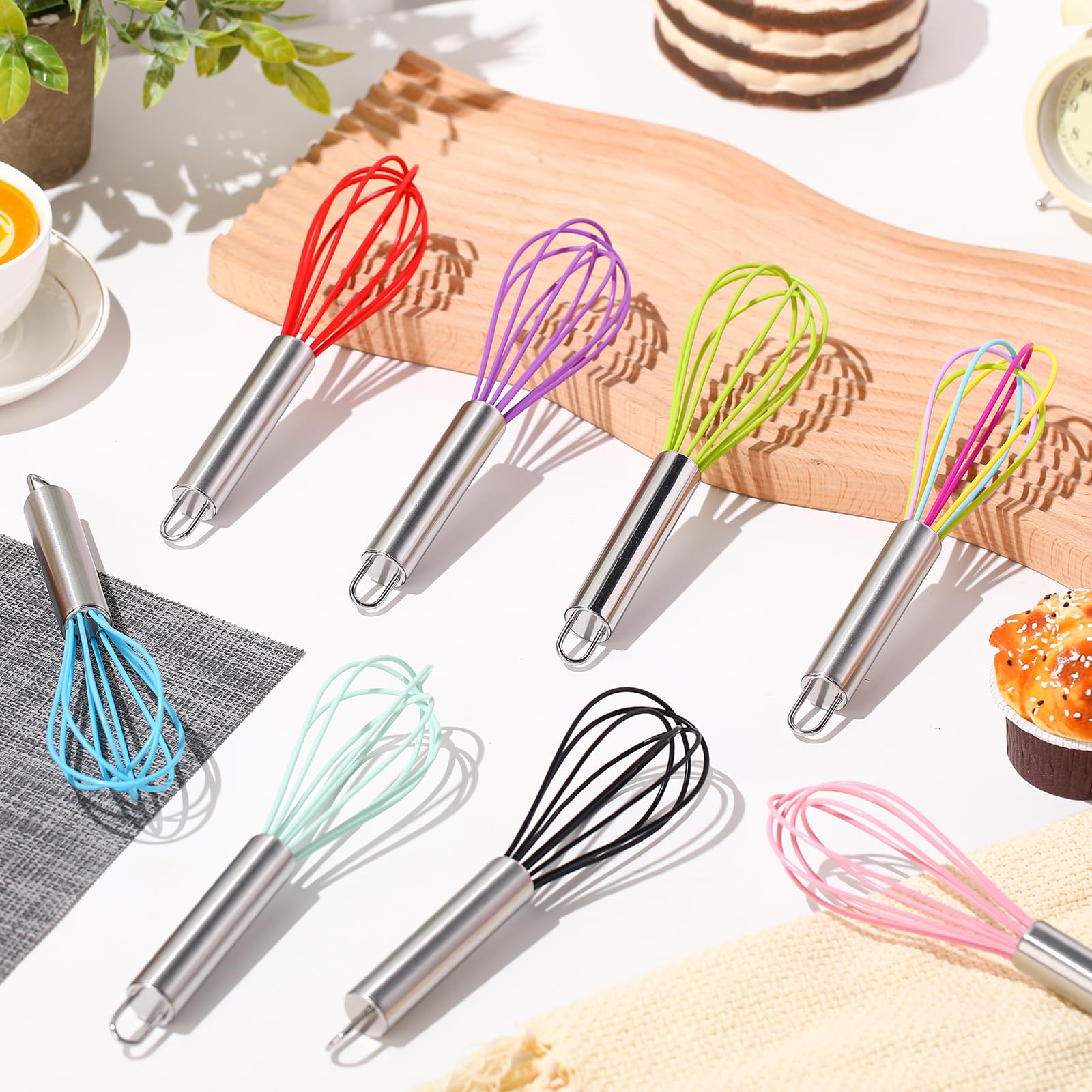 Domensi bulk pack of 24 colorful whisks, ideal for gifting or events.