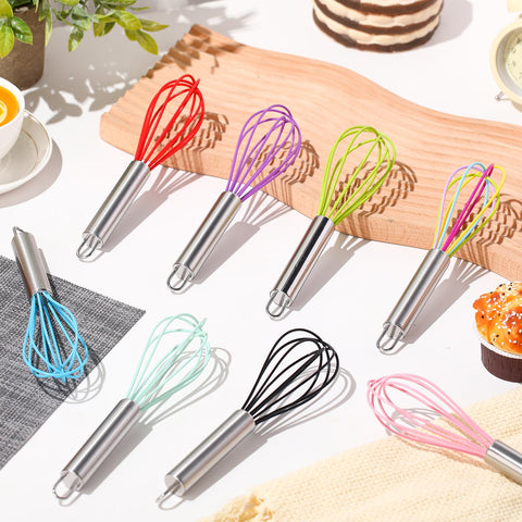Domensi bulk pack of 24 colorful whisks, ideal for gifting or events.