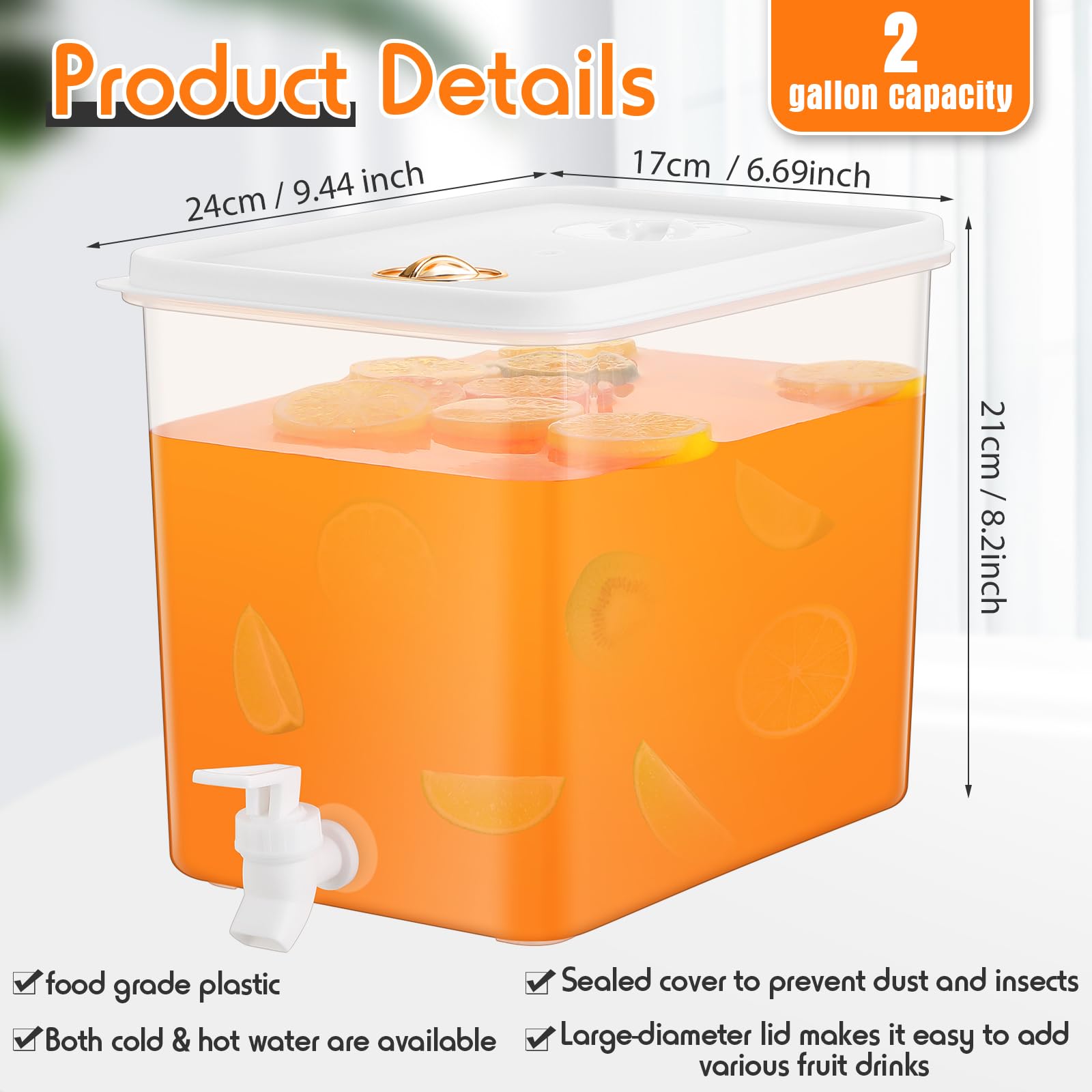 Domensi leak-proof lid beverage dispenser keeps beverages neat during transport and storage