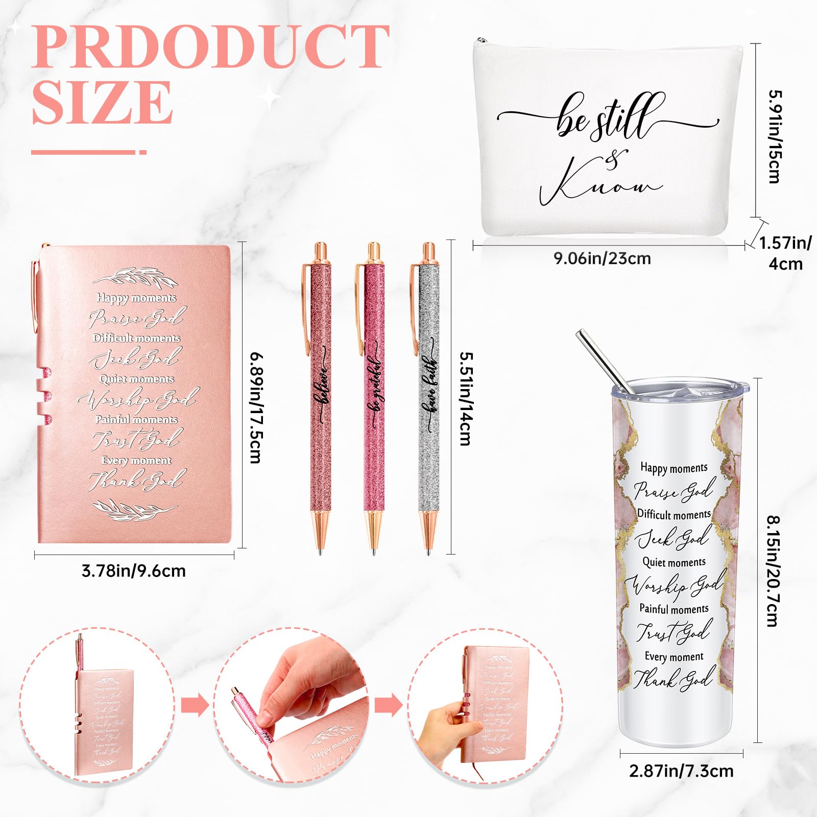 Domensi pink straw brush accessory included with the tumbler.
