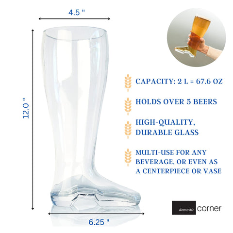 Domestic Corner Das Boot 1L side profile with handle, great for shared pours.
