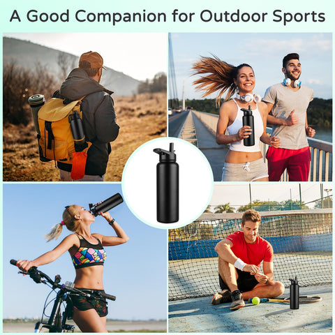 DOMICARE bottle with spout lid for easy one-handed sipping during workouts.
