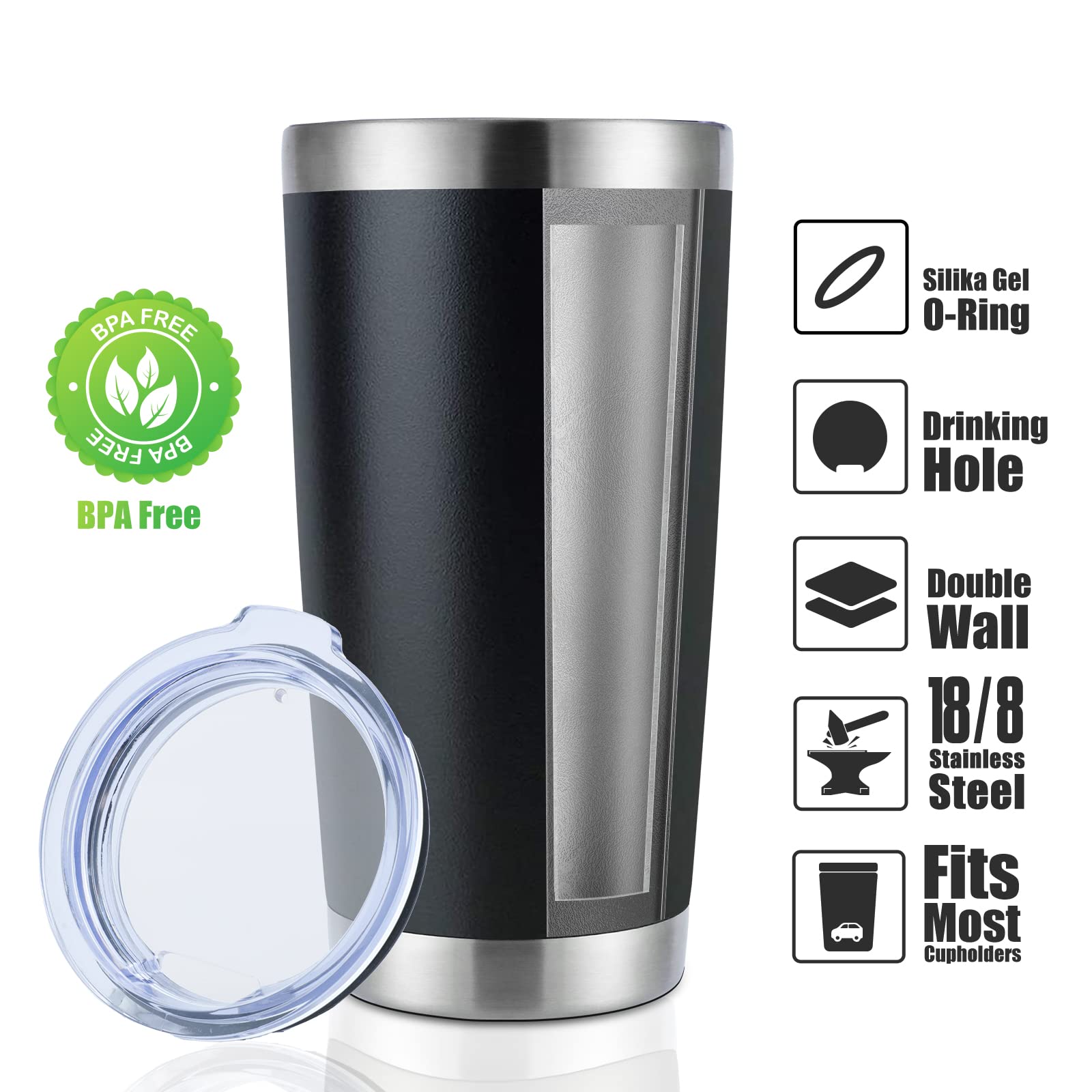 DOMICARE double-wall vacuum insulation preserves hot and cold drinks