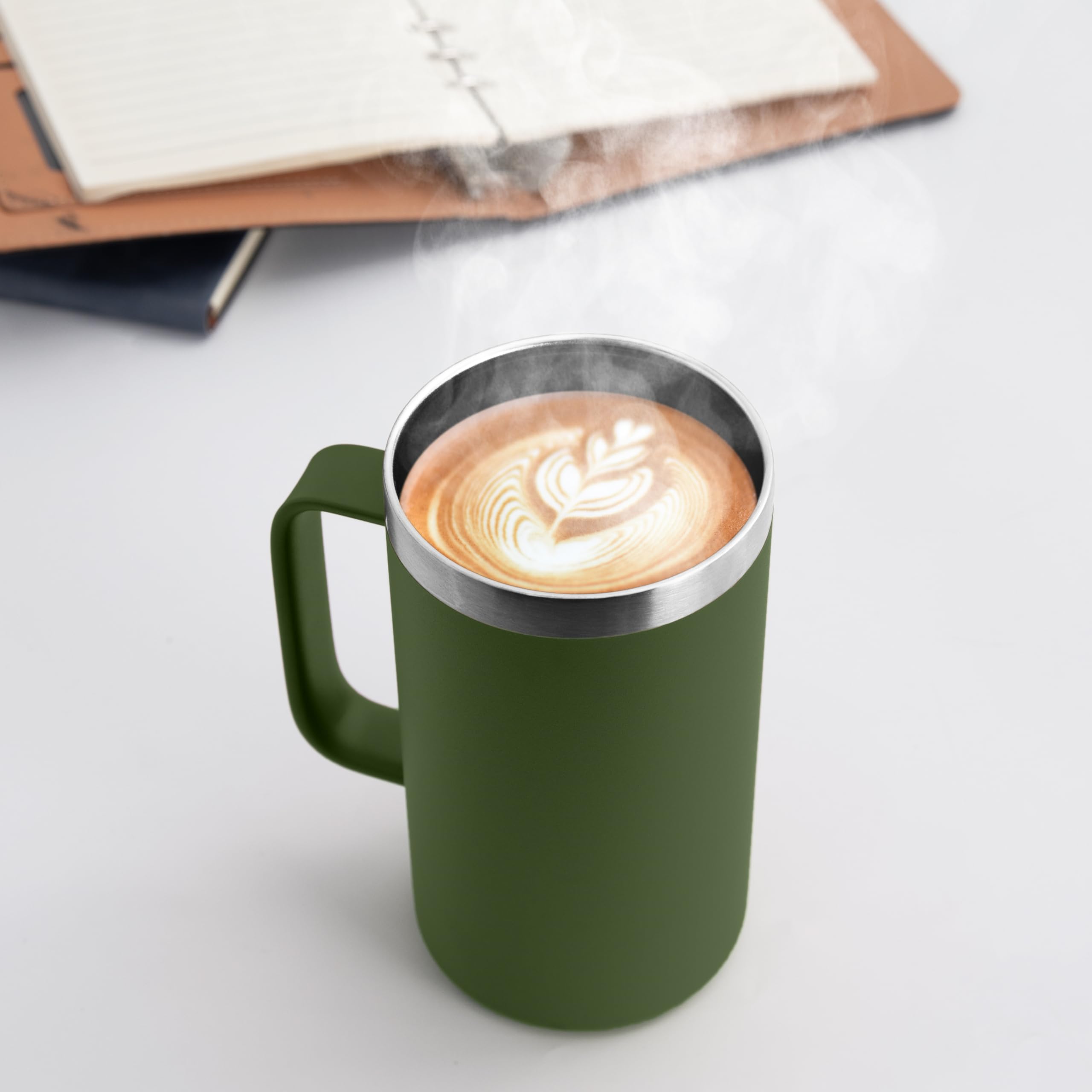 DOMICARE mug lid slide demonstrating a mess-free sipping experience on the go