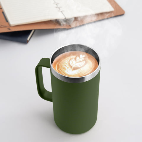 DOMICARE mug lid slide demonstrating a mess-free sipping experience on the go