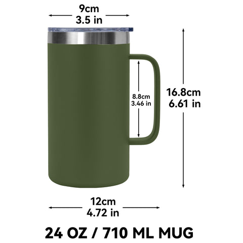 DOMICARE mug with wide non-slip handle for easy lifting and control