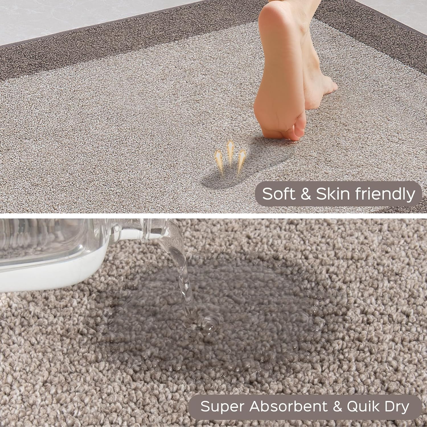 DOMUSTEX non-slip kitchen mat with waterproof backing for safer daily use.