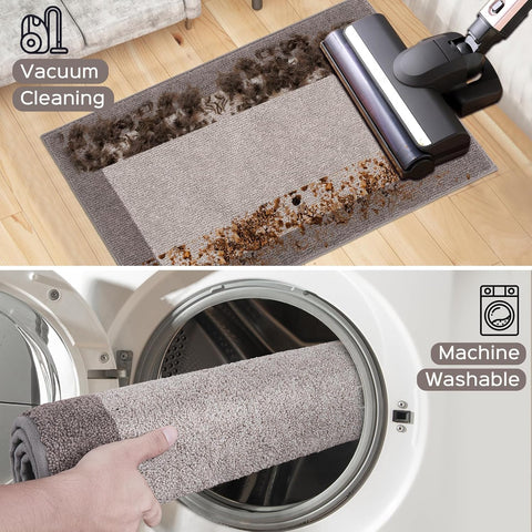 DOMUSTEX versatile runner rug ideal for entryways, hallways, and bathrooms.