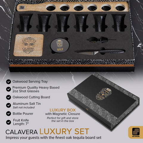 Don Paragone oak tequila tray highlighting durable craftsmanship and grain