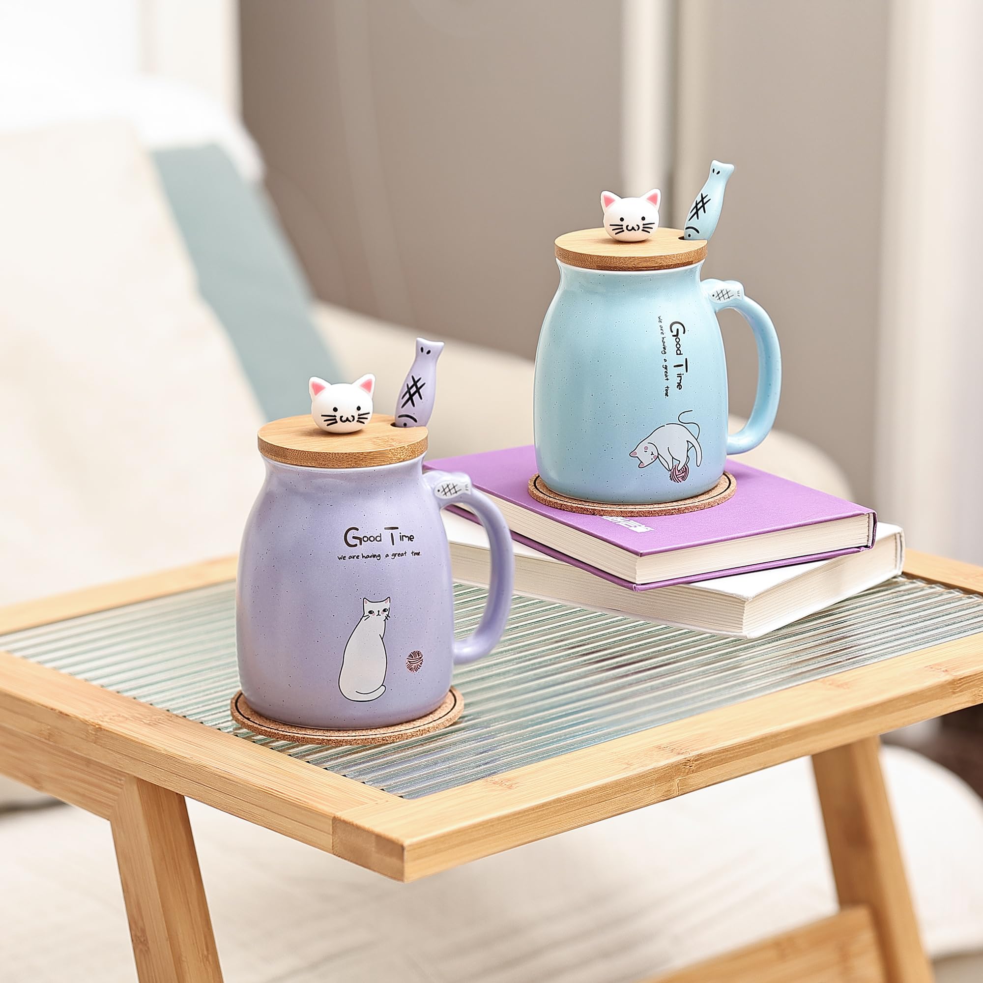 DONGSHANGIFT Mugs with bamboo lids preserve warmth and reduce spills