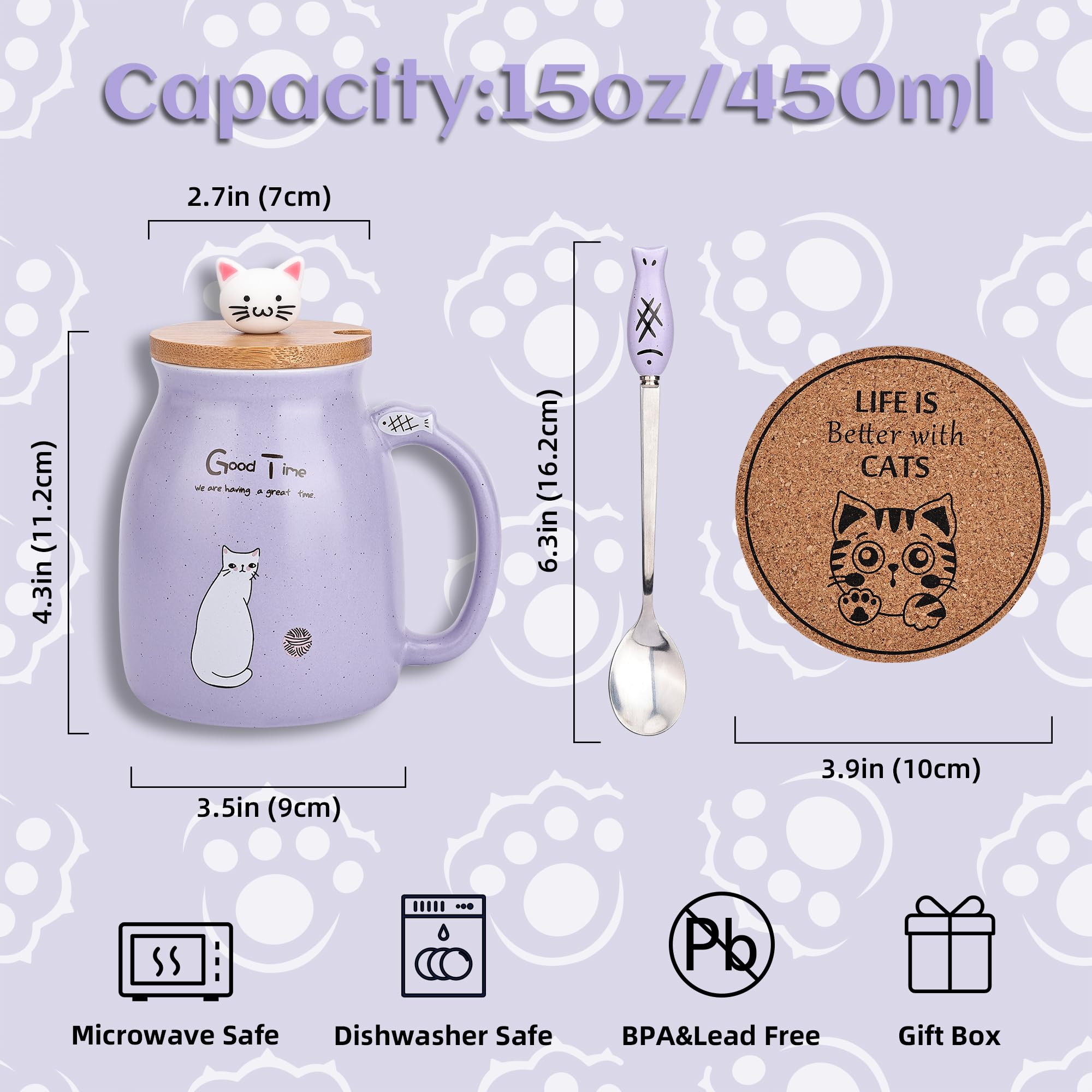 DONGSHANGIFT Fish-shaped spoon included for stylish stirring
