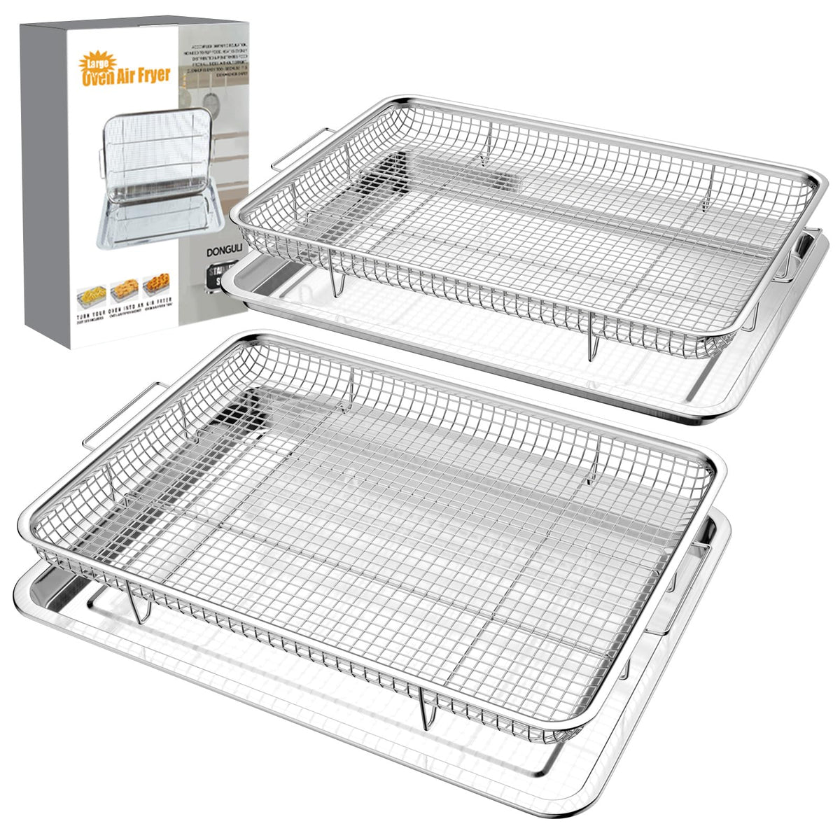 DONGULI air fryer basket for ovens with extra-large capacity for family meals