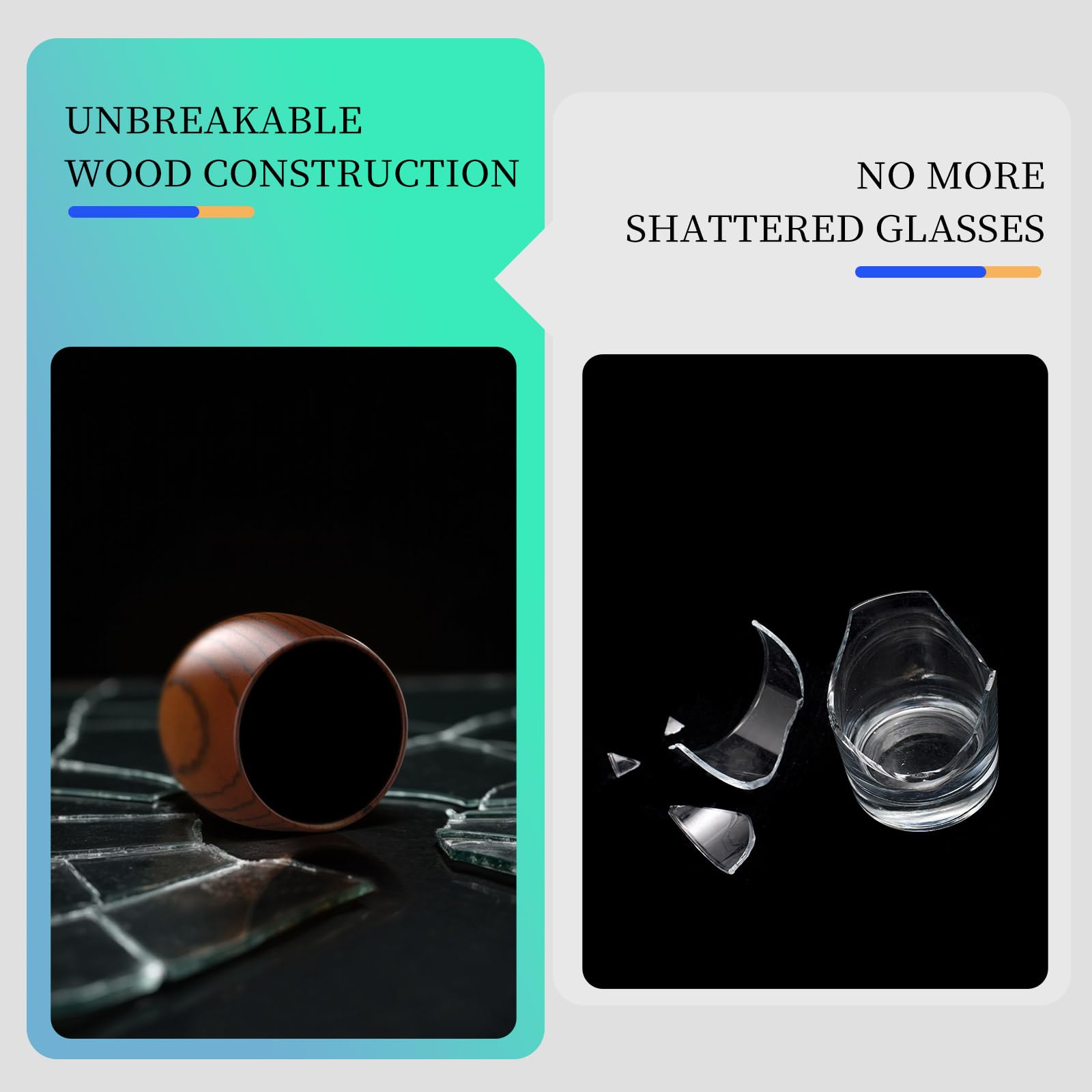 DONJOP charred wooden bourbon glass durable for everyday use and gatherings.