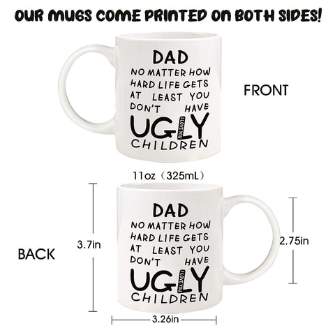 Donse Dad Mug close-up ceramic shows durable, vibrant print.