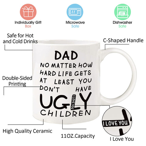 Donse Dad Mug in gift box, ready to give.