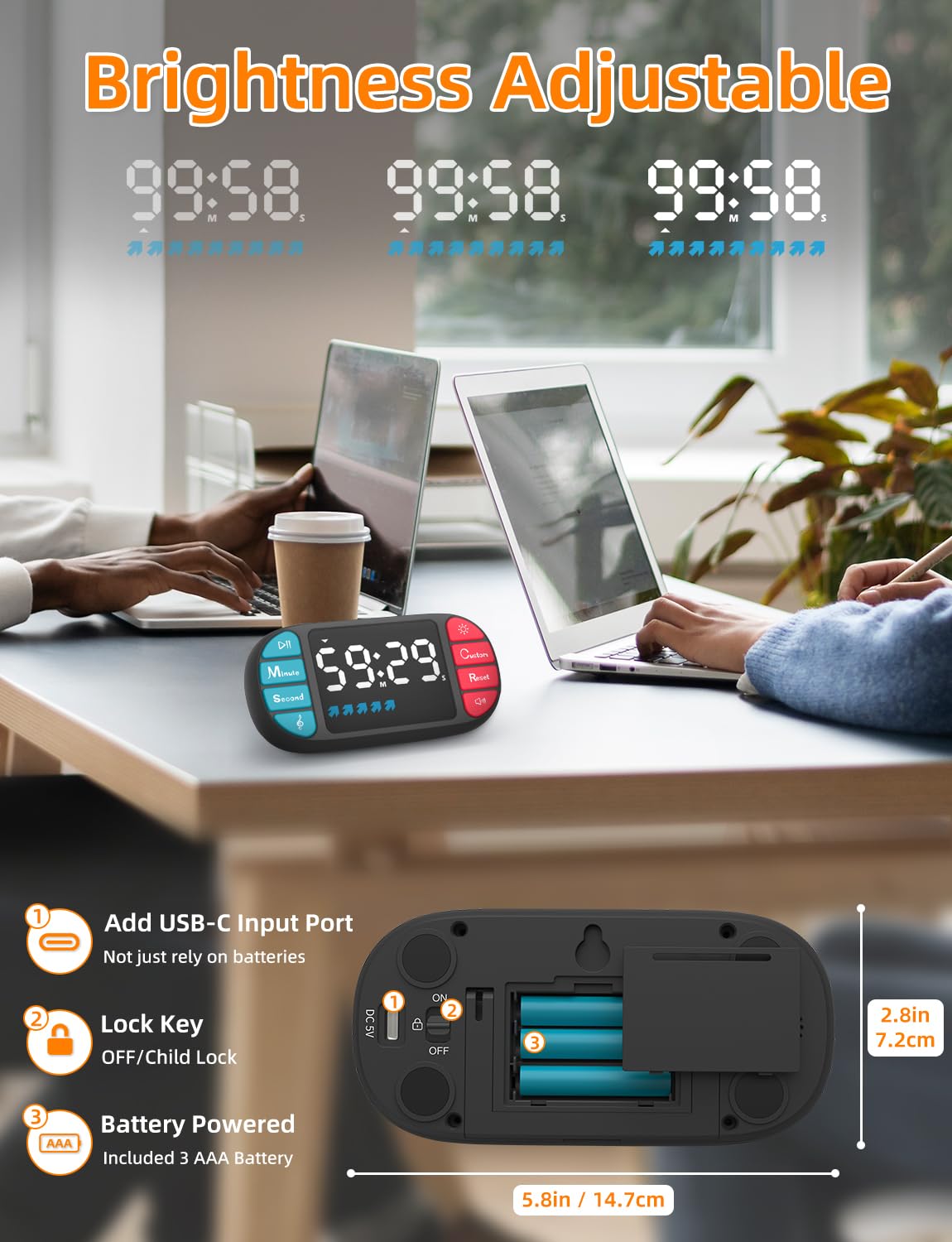 DOOMAY timer offering four alarm tones for noisy environments