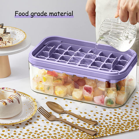 Doonly transparent container with lid keeps freezer organized and cubes ready.