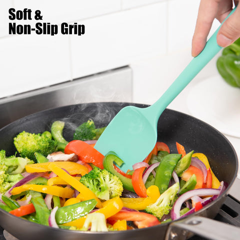 Doosu Aqua Sky large spatula for folding batter and spreading smoothly.