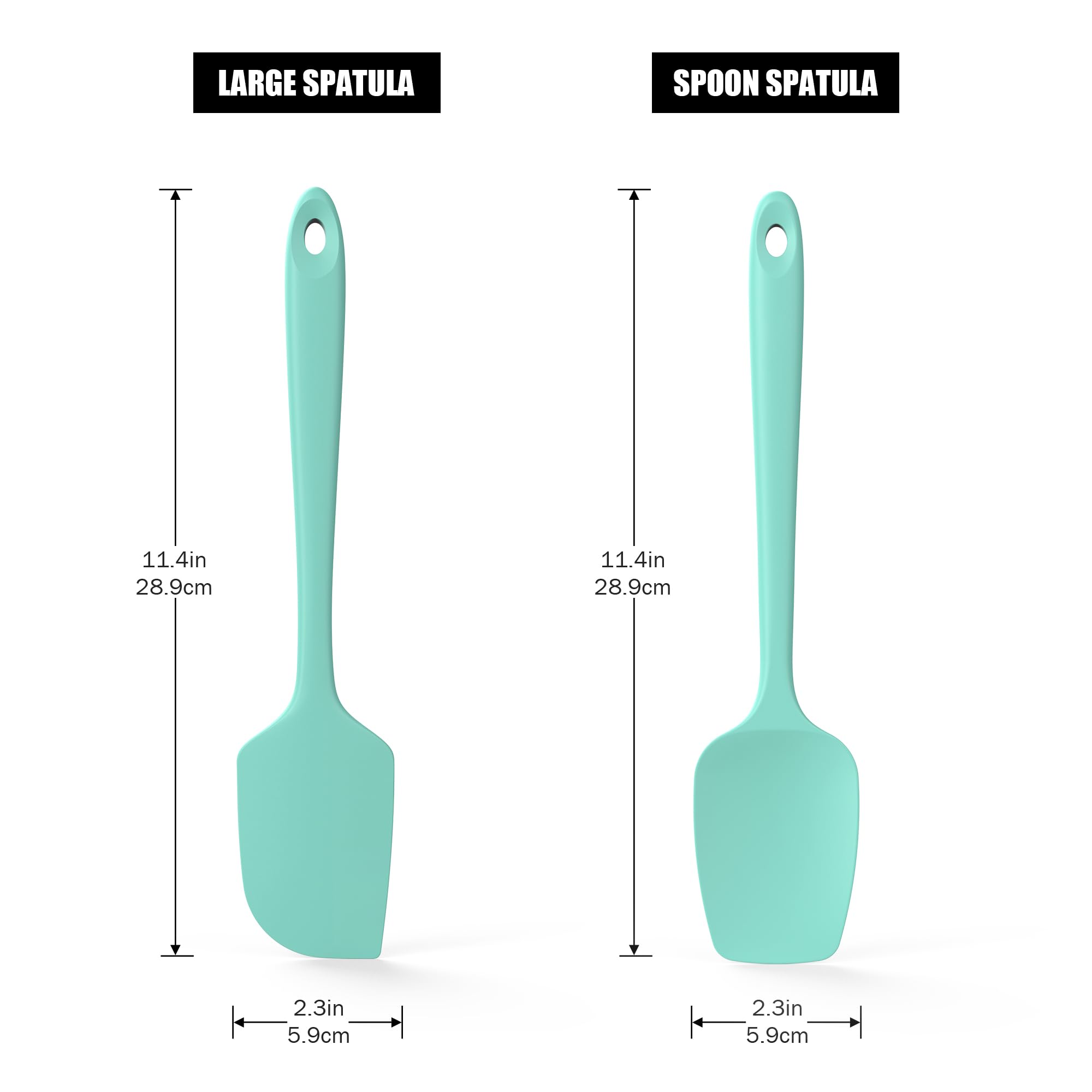 Doosu Aqua Sky spoon spatula ready for mixing and scraping in bowls.