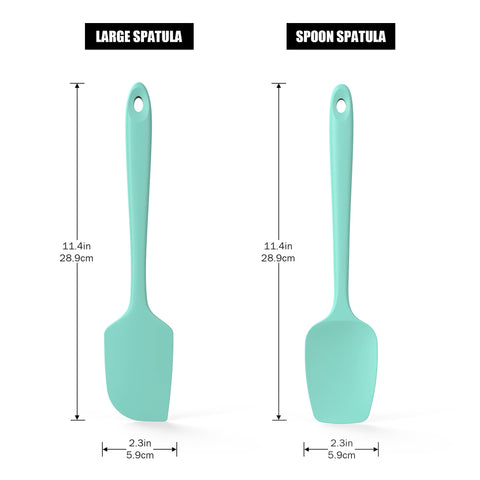 Doosu Aqua Sky spoon spatula ready for mixing and scraping in bowls.