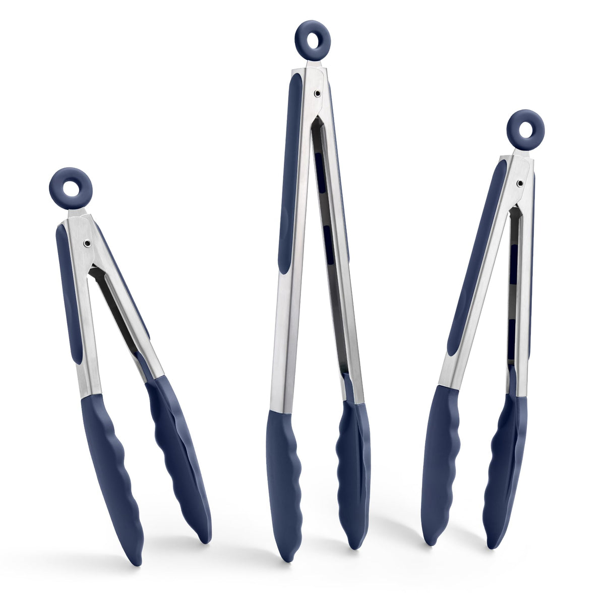 Doosu kitchen tongs with 600°F heat resistance for safe handling of hot foods.