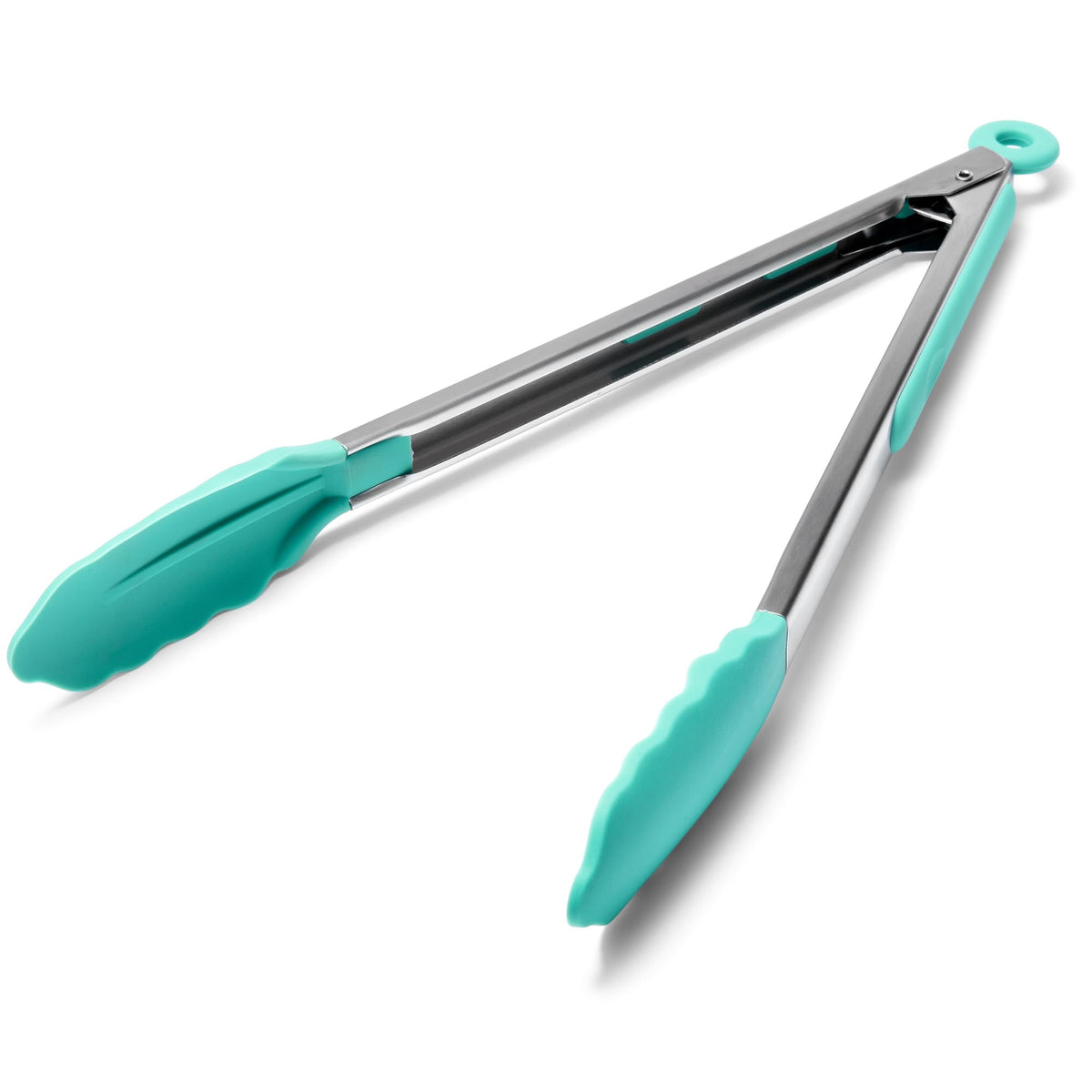 Doosu Kitchen Tongs with heat-resistant silicone tips for safe handling of hot food.