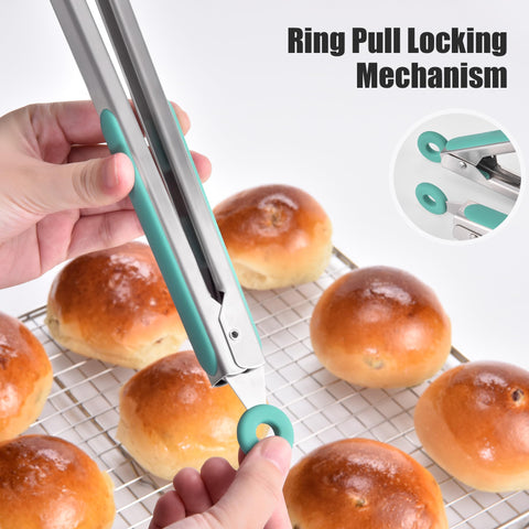 Doosu tongs serving salad and pasta with precision and ease.