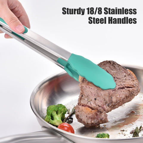 Soft silicone handles on Doosu tongs provide a comfortable grip.