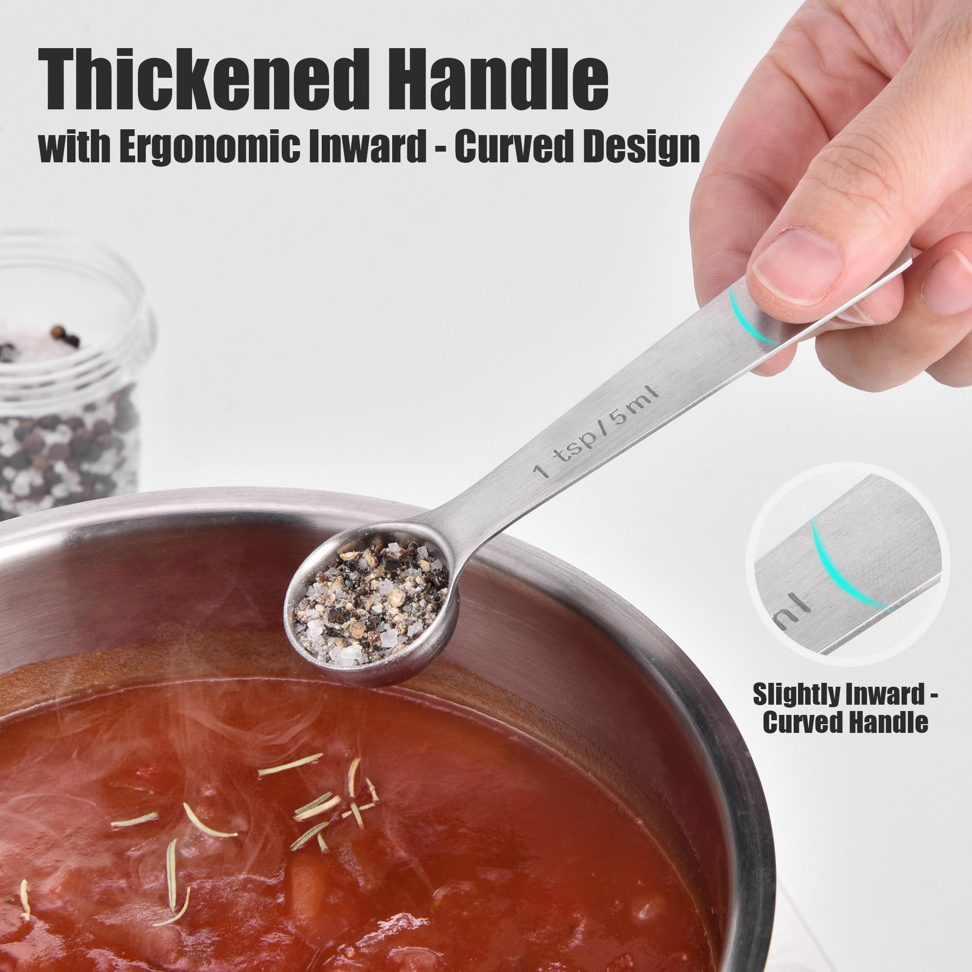 Doosu measuring spoons are dishwasher-safe for quick cleanup after meals.