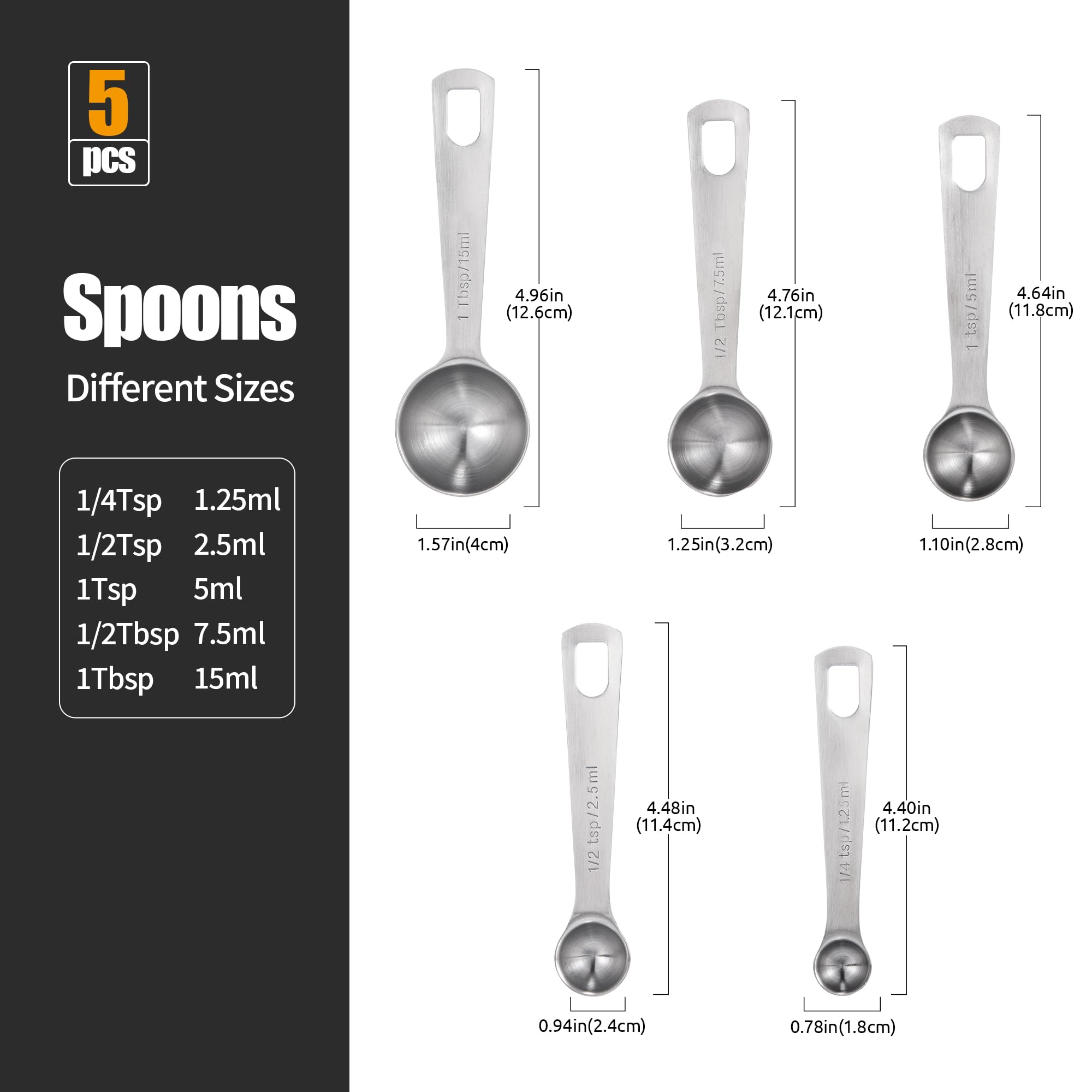 Doosu measuring spoons with engraved markings ensure precise measurements.