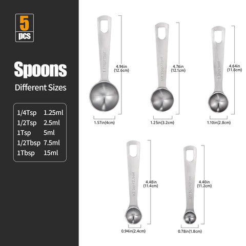 Doosu measuring spoons with engraved markings ensure precise measurements.