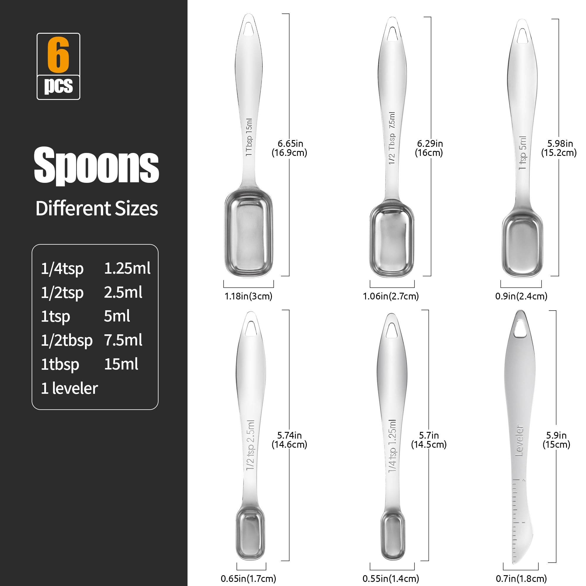 Doosu narrow-spice-jar-fit spoons slide into tight spice jars.