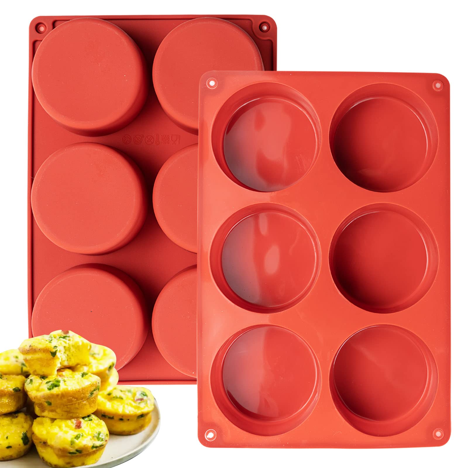 Dootafy deep 3-inch silicone egg molds for jumbo bites, easy release.