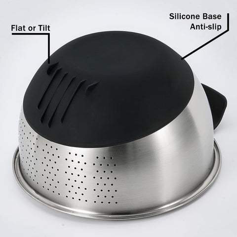 DOPMEP quick drainage colander keeps ingredients in place while draining