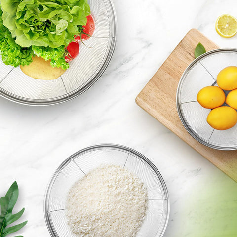 DOPMEP stainless steel colander durability with rust-proof mesh