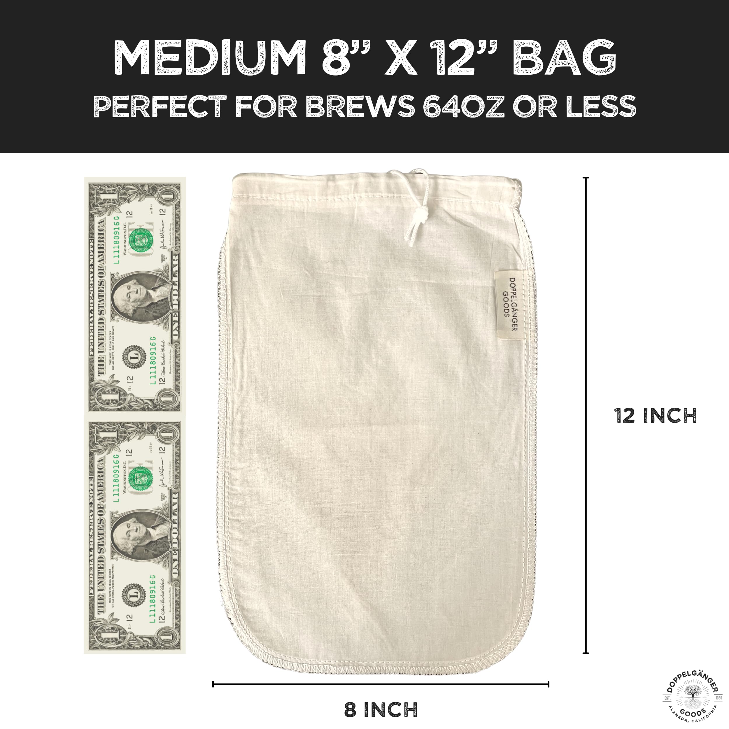 Doppeltree cold brew bag can be rinsed inside-out for effortless cleanup.