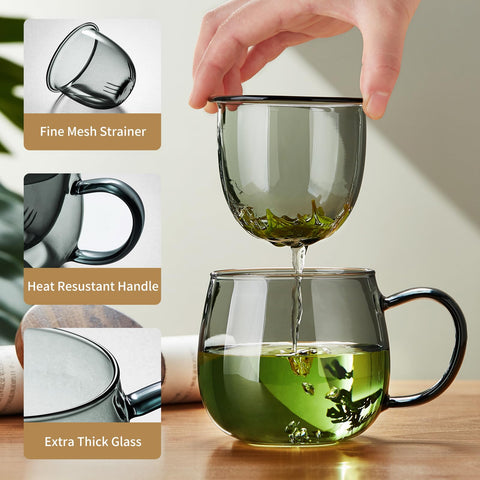 DOPUDO 17 oz teacup with generous capacity for single servings.