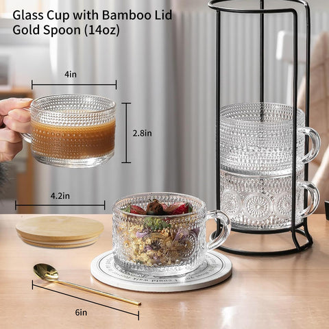 DOPUDO raindrops-embossed mug adds retro vibe for water, juice, or coffee