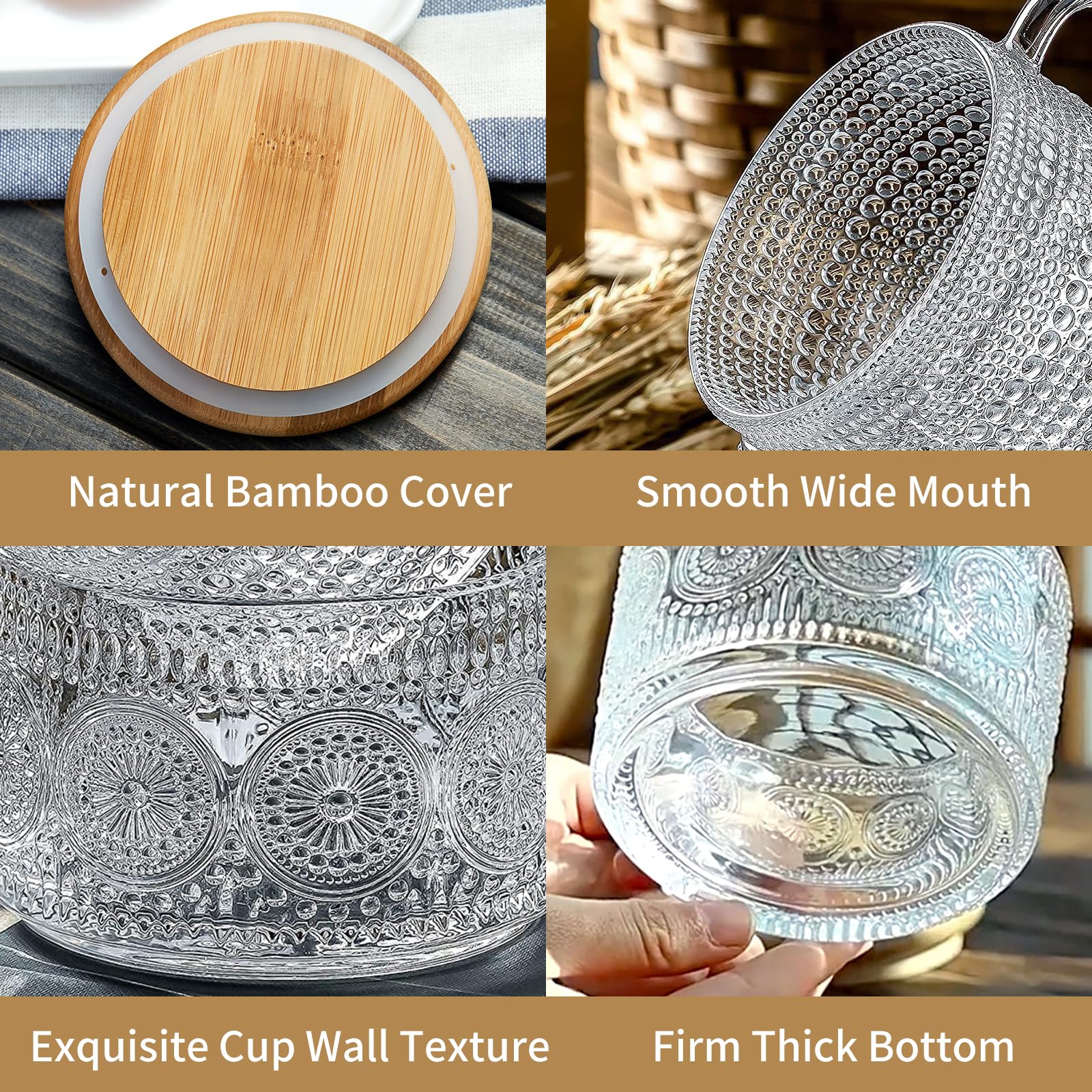 DOPUDO raindrops-embossed mug pairs with lids for stylish serving