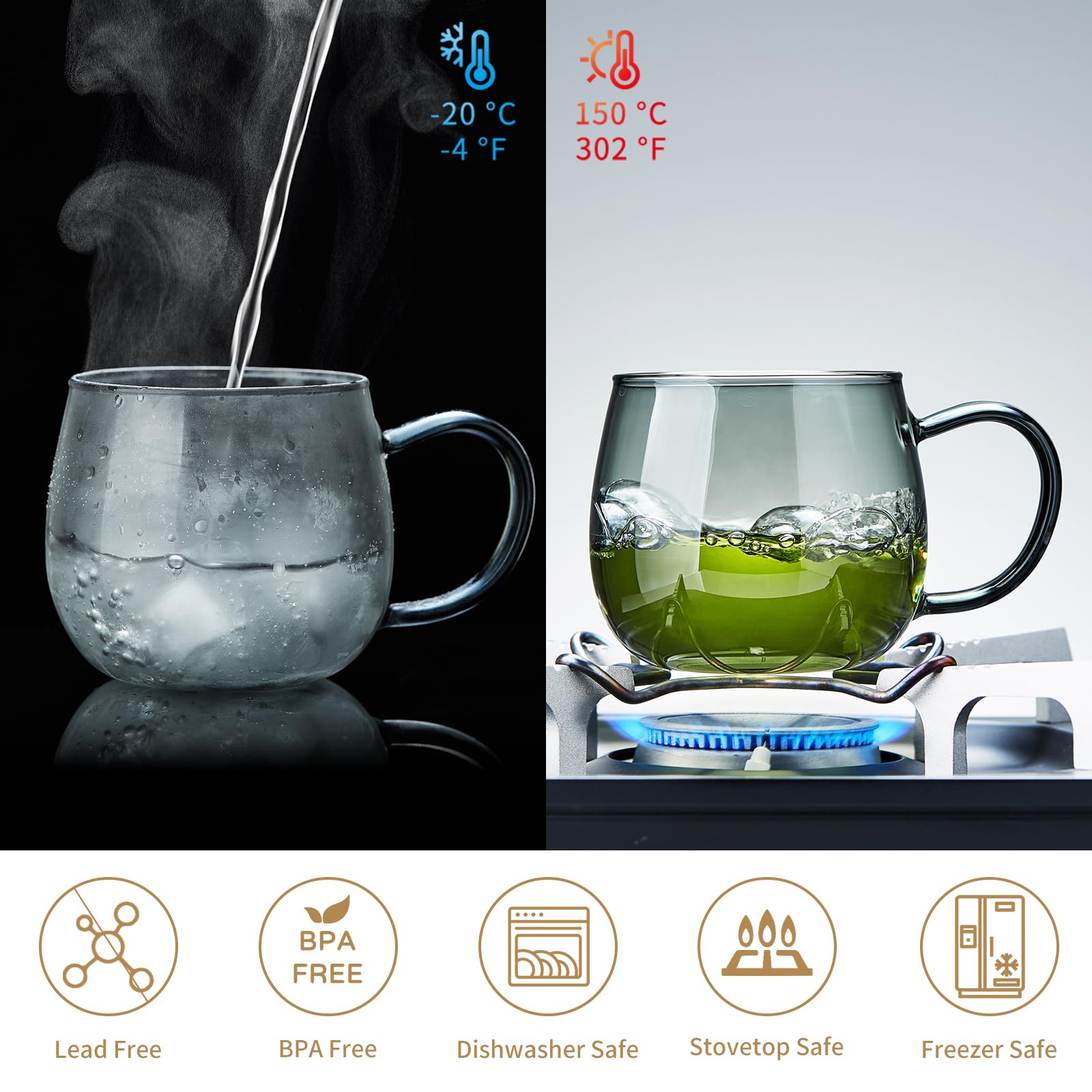 DOPUDO ergonomic handle—heat-resistant and skid-proof for comfortable brewing.