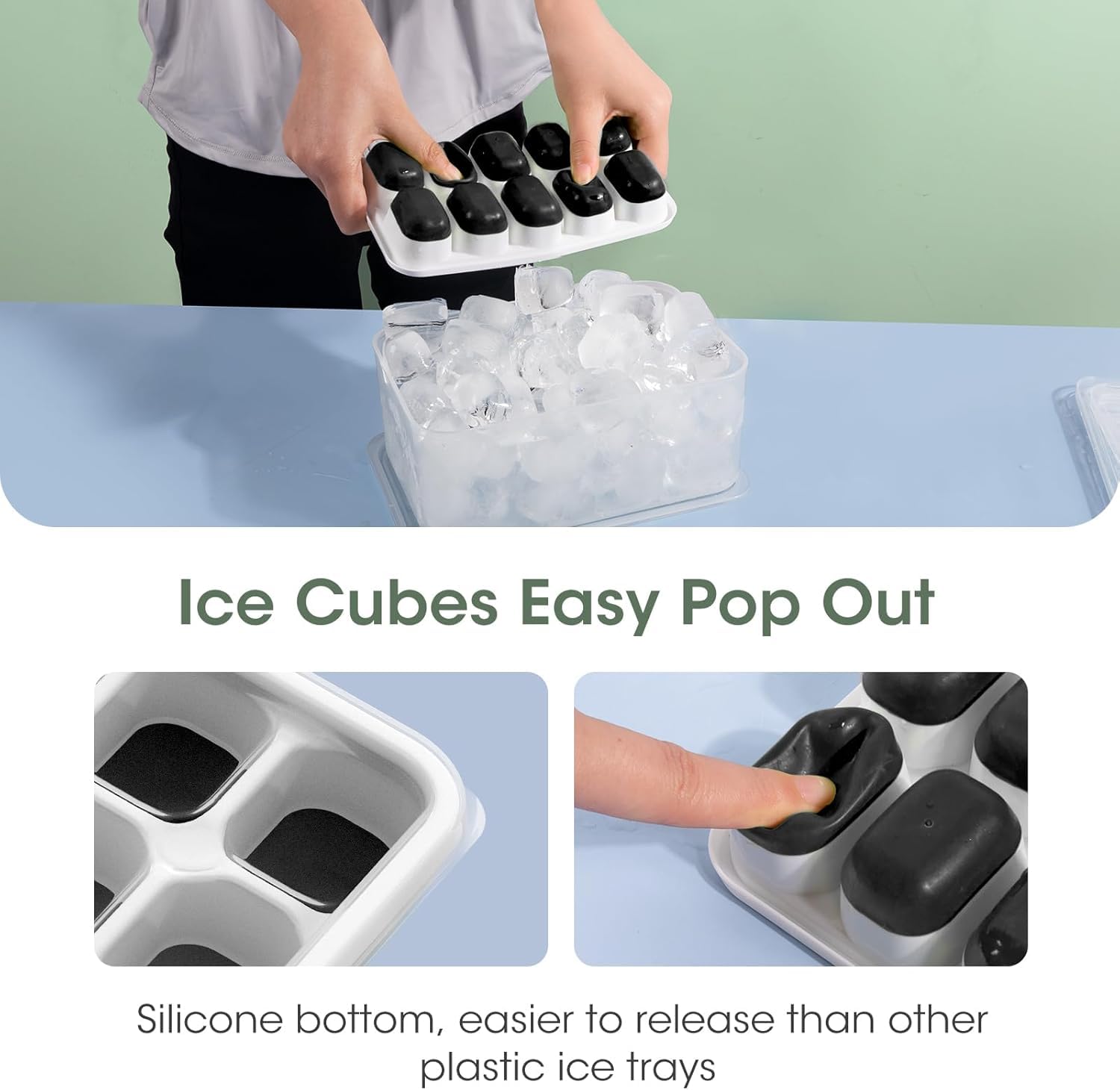 DOQAUS BPA-free odor-resistant ice trays preserve pure ice quality