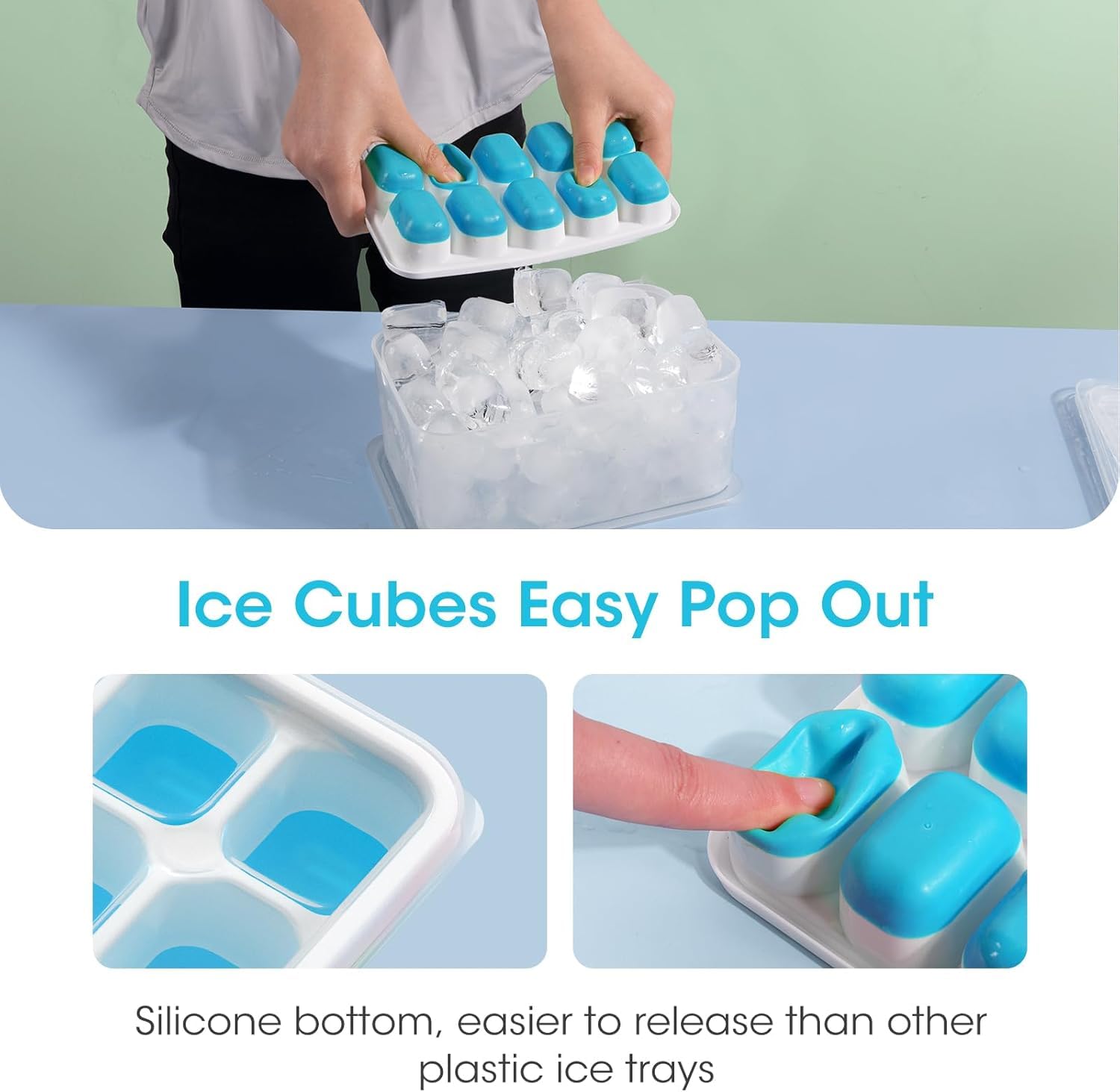 DOQAUS BPA-free silicone tray preserves clean-tasting ice.