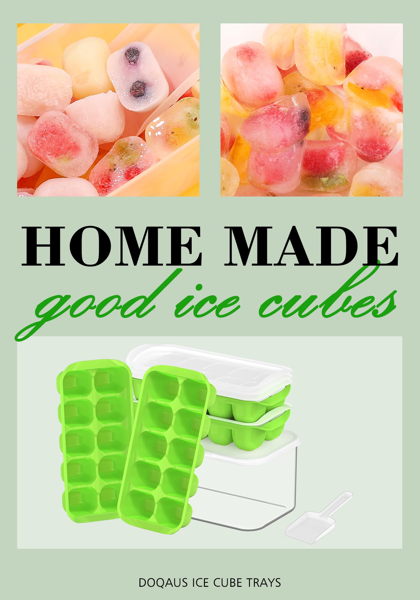 DOQAUS ice cubes for cocktails, coffee, soups, and more.