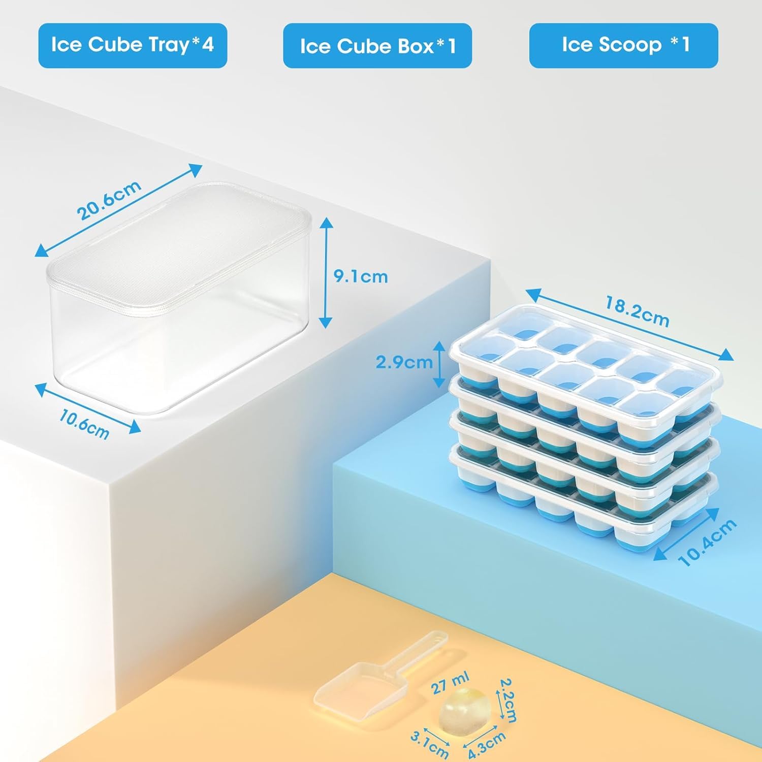 DOQAUS dishwasher-safe ice tray simplifies cleanup after use.