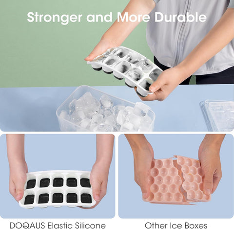 DOQAUS dishwasher-safe ice trays for easy cleanup after use