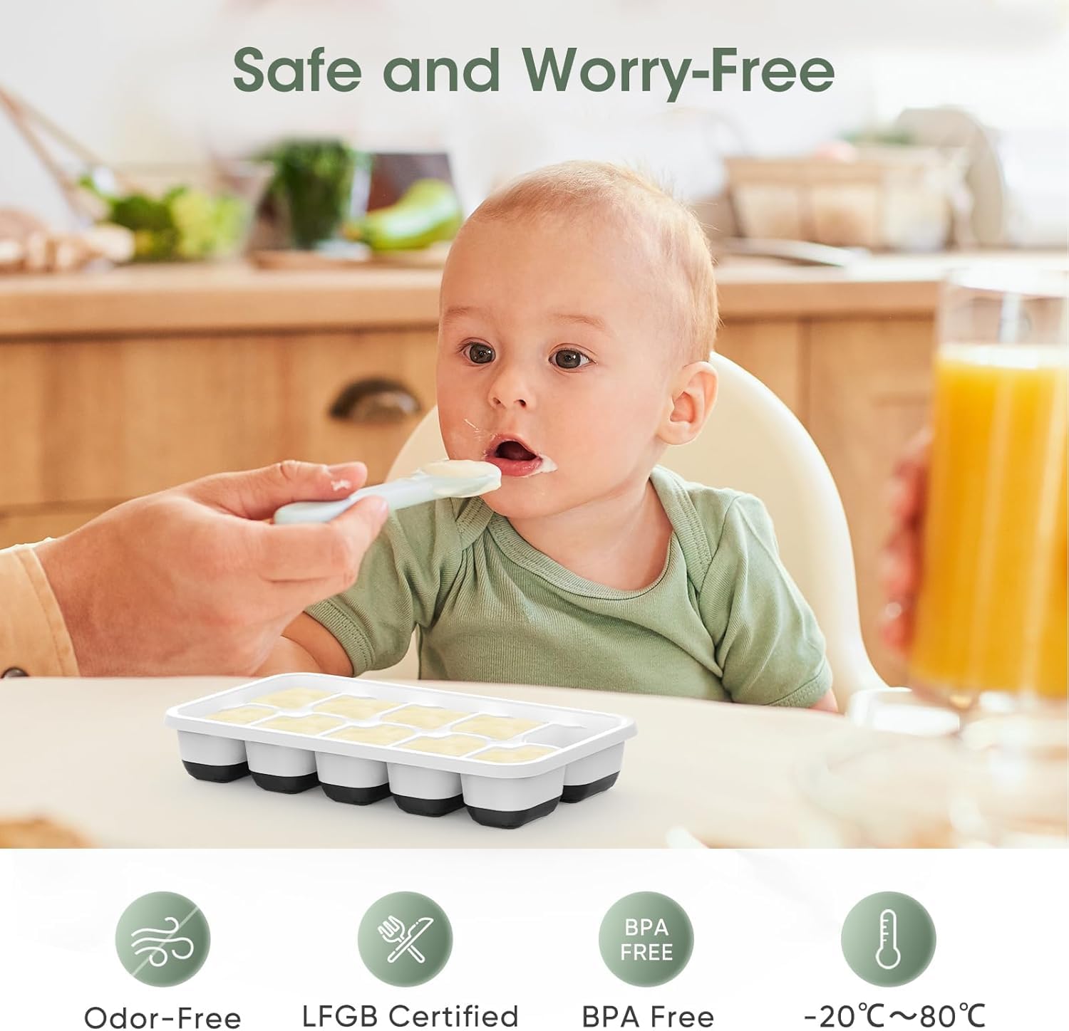 DOQAUS silicone ice trays release cubes with effortless push